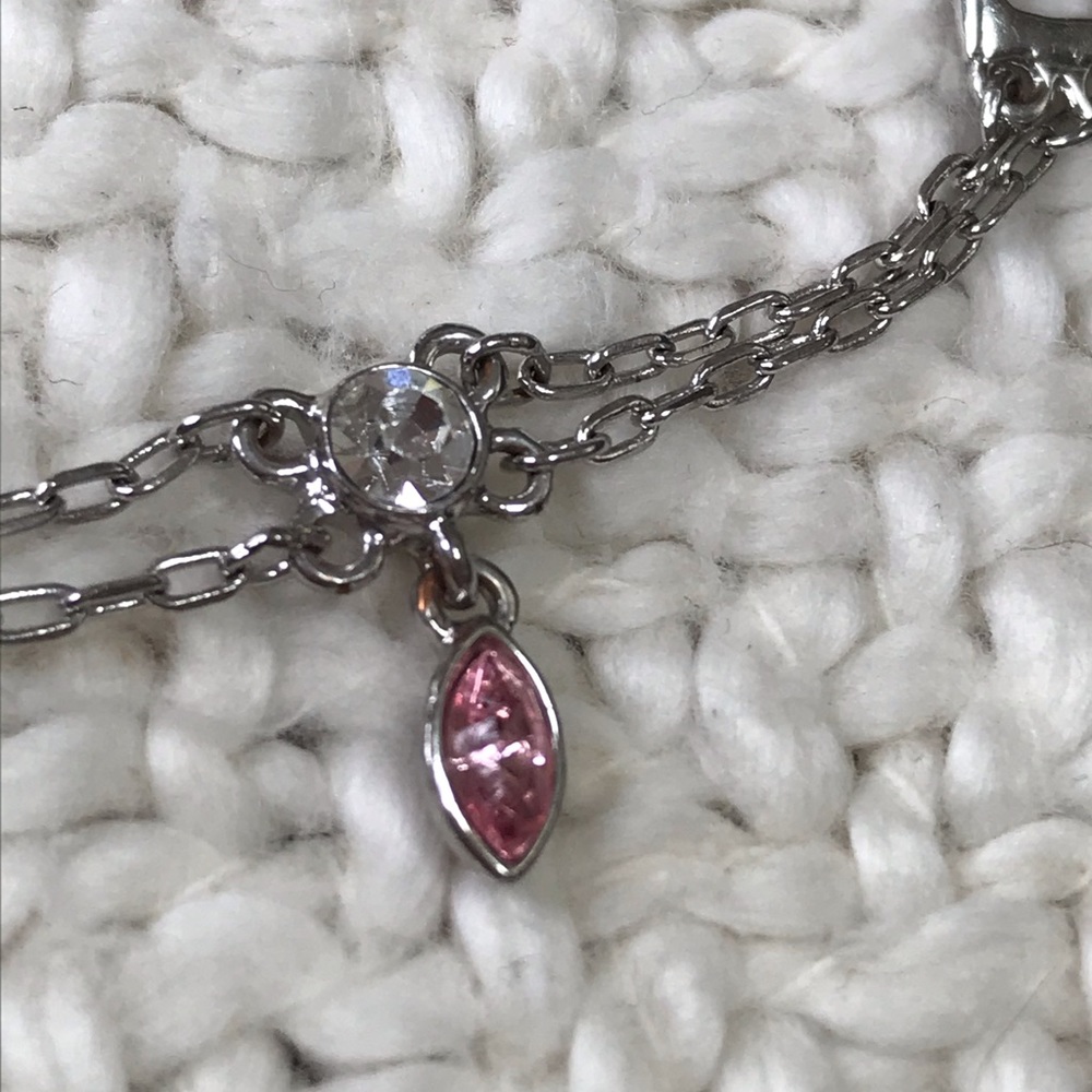 GIVENCHY Silver Tone Bracelet,Pink,Clear Crystals - Picture 3 of 5
